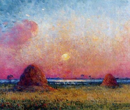 unknow artist Wheat Stack at Sunset china oil painting image